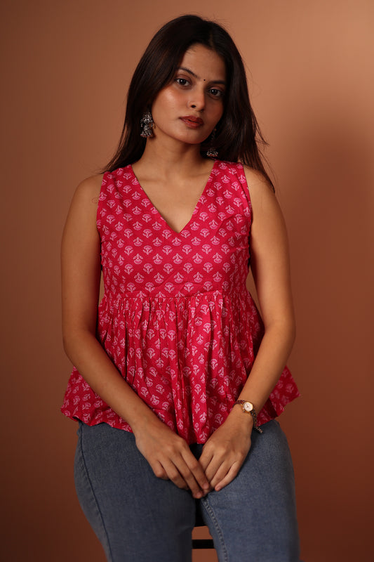 Peplum Top in Pink