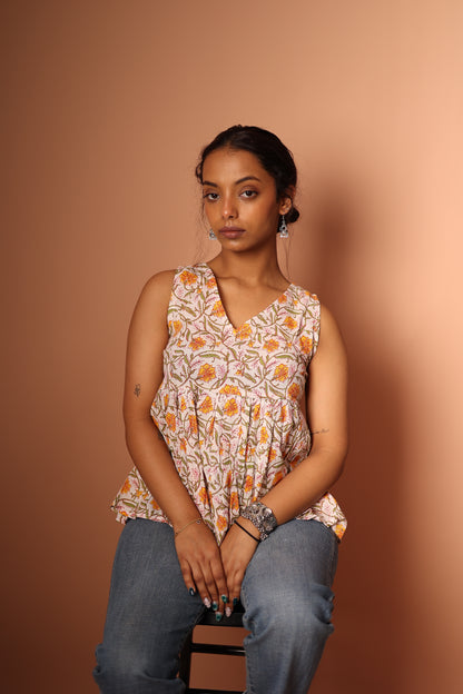 Peplum Top in White