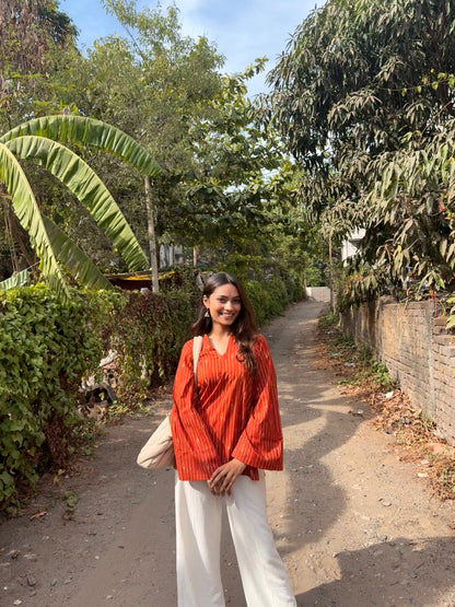 Orange Chuski Kurti