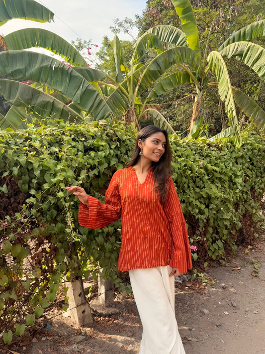 Orange Chuski Kurti